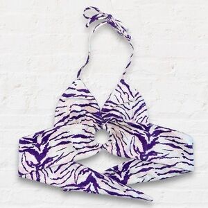 I.AM.GIA Kiki Zebra Print Halter Top